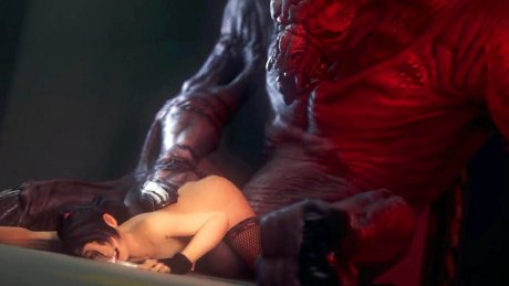 Ритуал черной магии обернулся траханым шабашем с демоном! Рогатое чудовище вылезло из преисподни и выебало неопытную ведьму!