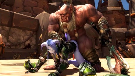 Секс-версия Warcraft: монстр трахает эльфийку на поле боя!